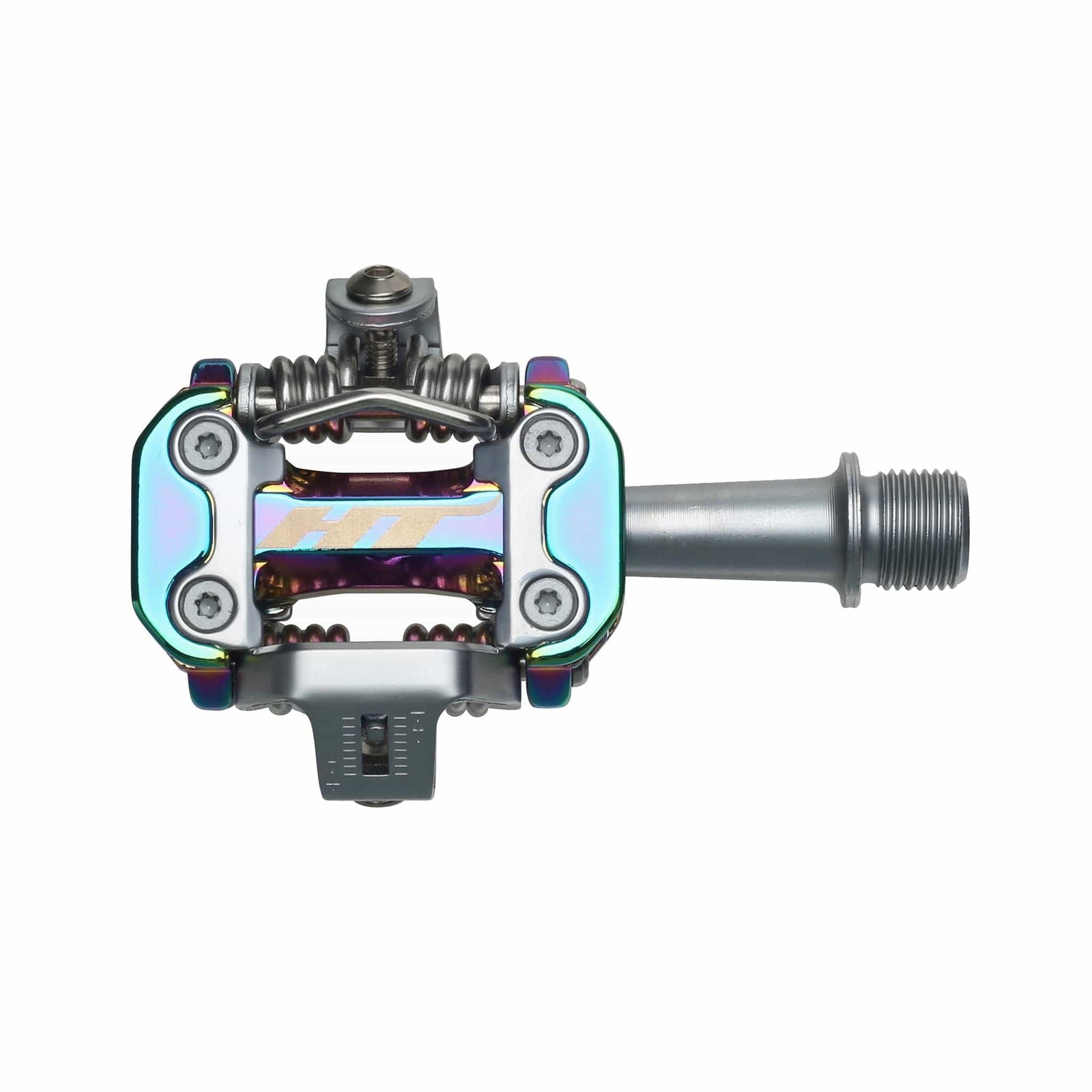 oil pedals HT Components M2 Leopard Pedals, Oil Slick