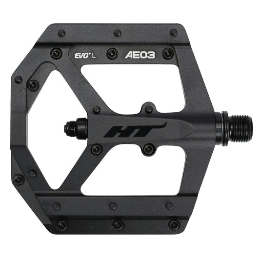 AE03 Evo+ Platform Pedals, CrMo - Stealth Black - LoamLabs