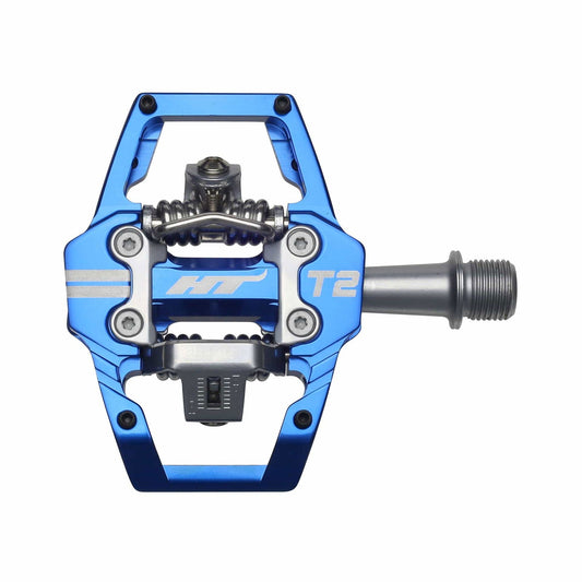 T2 Clipless Platform Pedals, CrMo - Royal Blue - LoamLabs