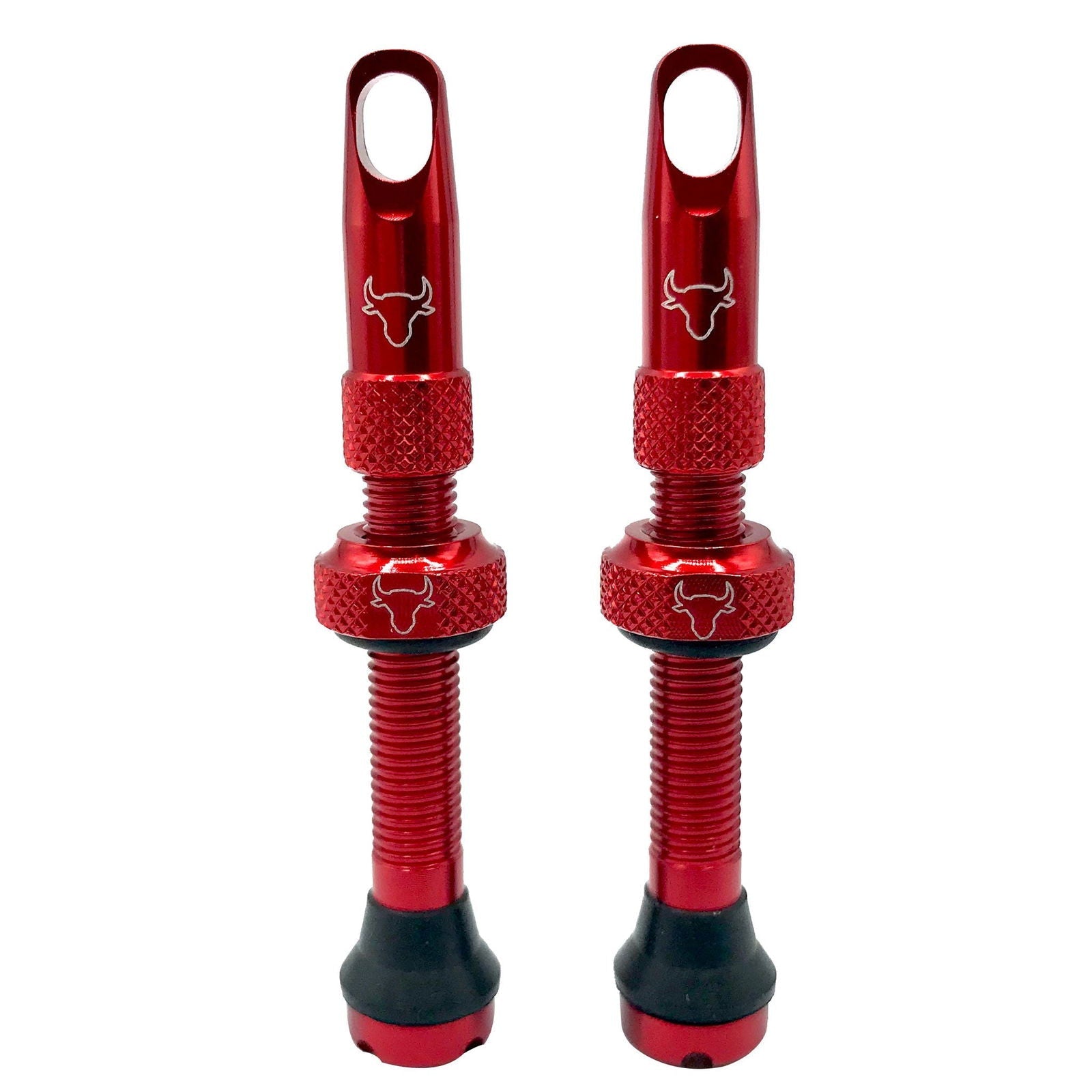 Tubeless Valve, Includes Rim Tape, 42mm (Pair) - Red - LoamLabs