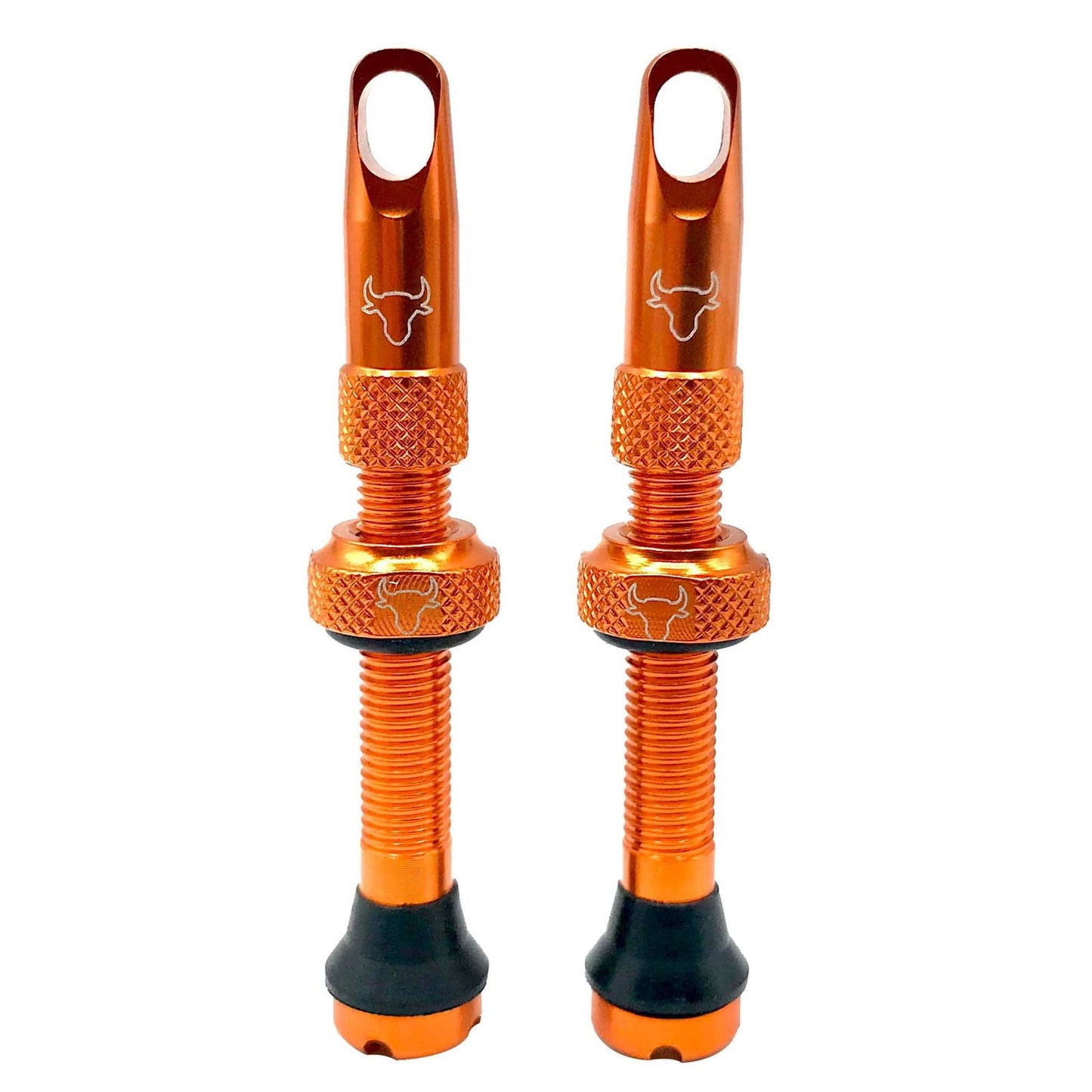 Tubeless Valve Stem, 42mm (Pair) - Orange - LoamLabs