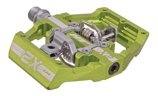 X2 Clipless Platform Pedals, CrMo - Apple Green - LoamLabs