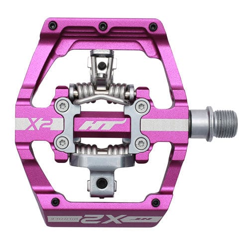 X2 Clipless Platform Pedals, CrMo - Purple - LoamLabs