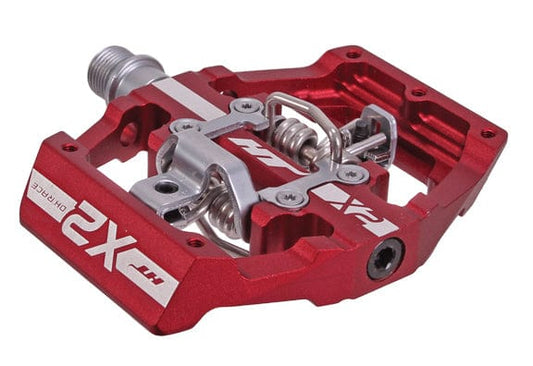 X2 Clipless Platform Pedals, CrMo - Red - LoamLabs