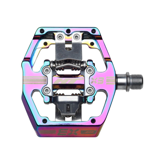 X3 Clipless Platform Pedals, CrMo - Oil Slick - LoamLabs