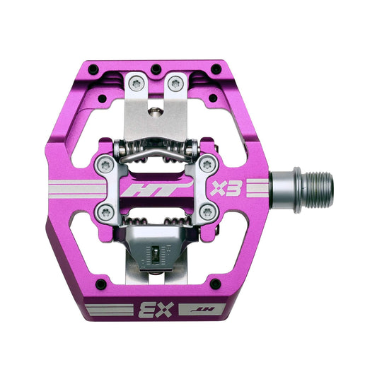 X3 Clipless Platform Pedals, CrMo - Purple - LoamLabs