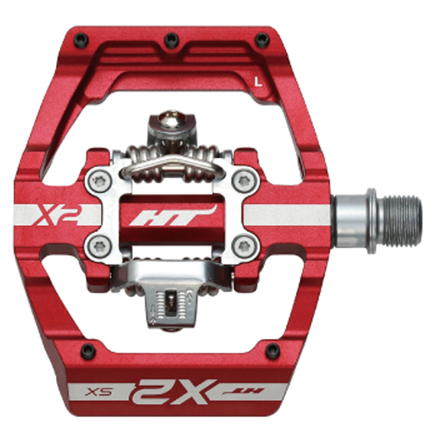 X2-SX Clipless Platform Pedals, CrMo - Red